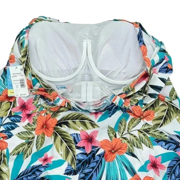 Swim Solutions Floral Print Montego Bay Underwire Tankini Top - Picture 6 of 9